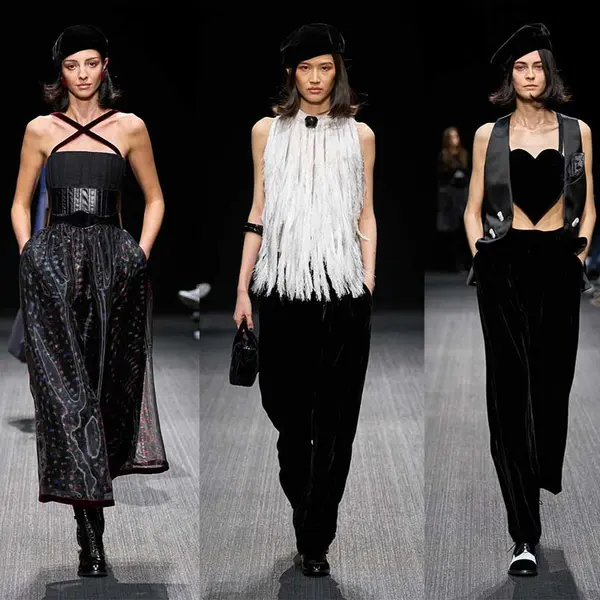 Which fashion house presented this look on the runway?