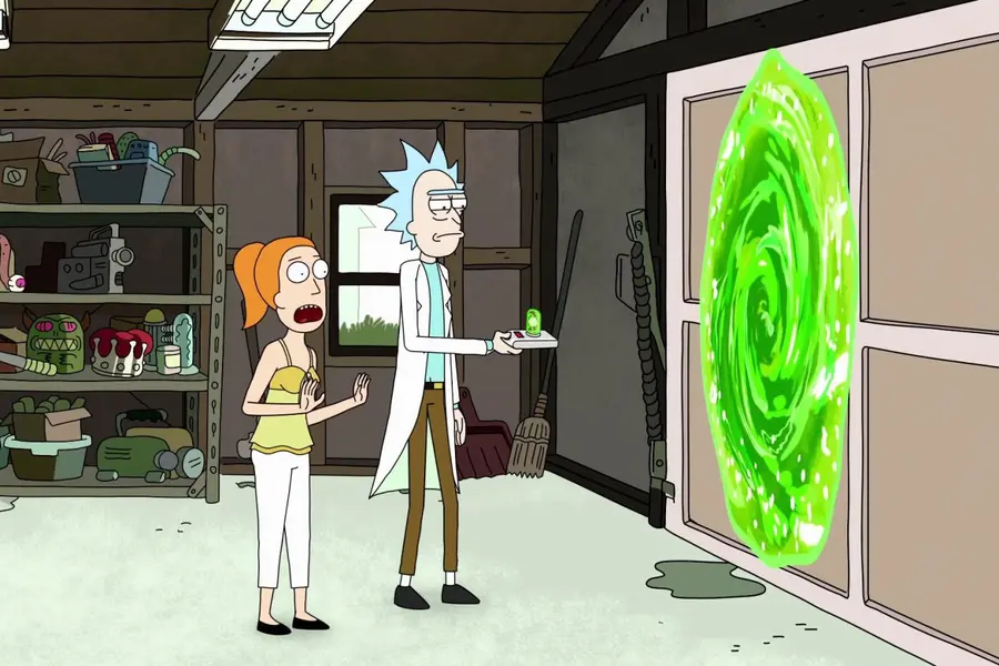 A portal opens right in the kitchen.