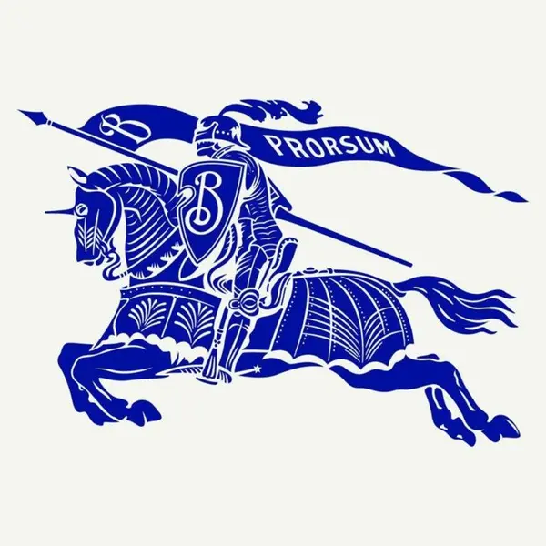 Which brand’s logo features a knight on a horse holding a flag?